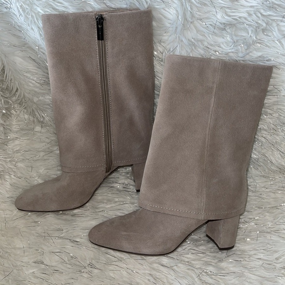 Vince Camuto Elegant Taupe leather Suede Women's Boots 6.5